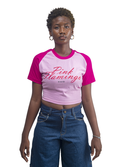 Pink Flamingo crop tee