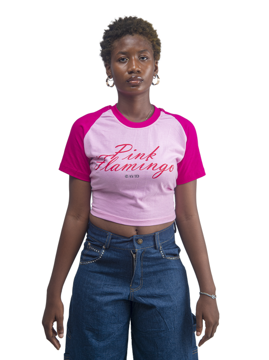 Pink Flamingo crop tee